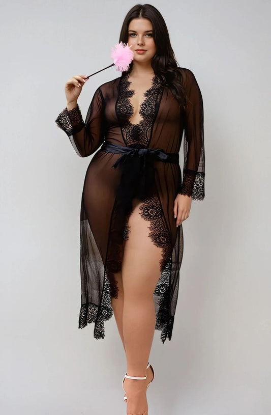 YesX YX734Q Lacey Black Robe
