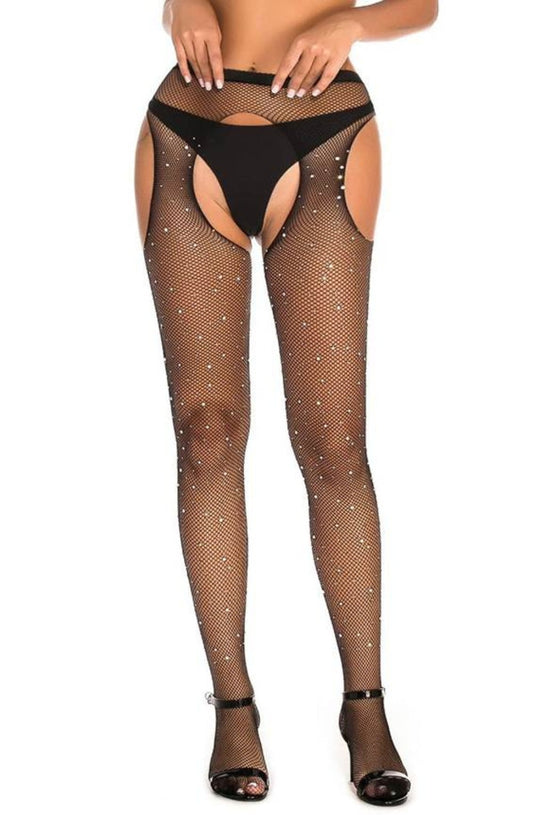 Sparkly Fishnet Black