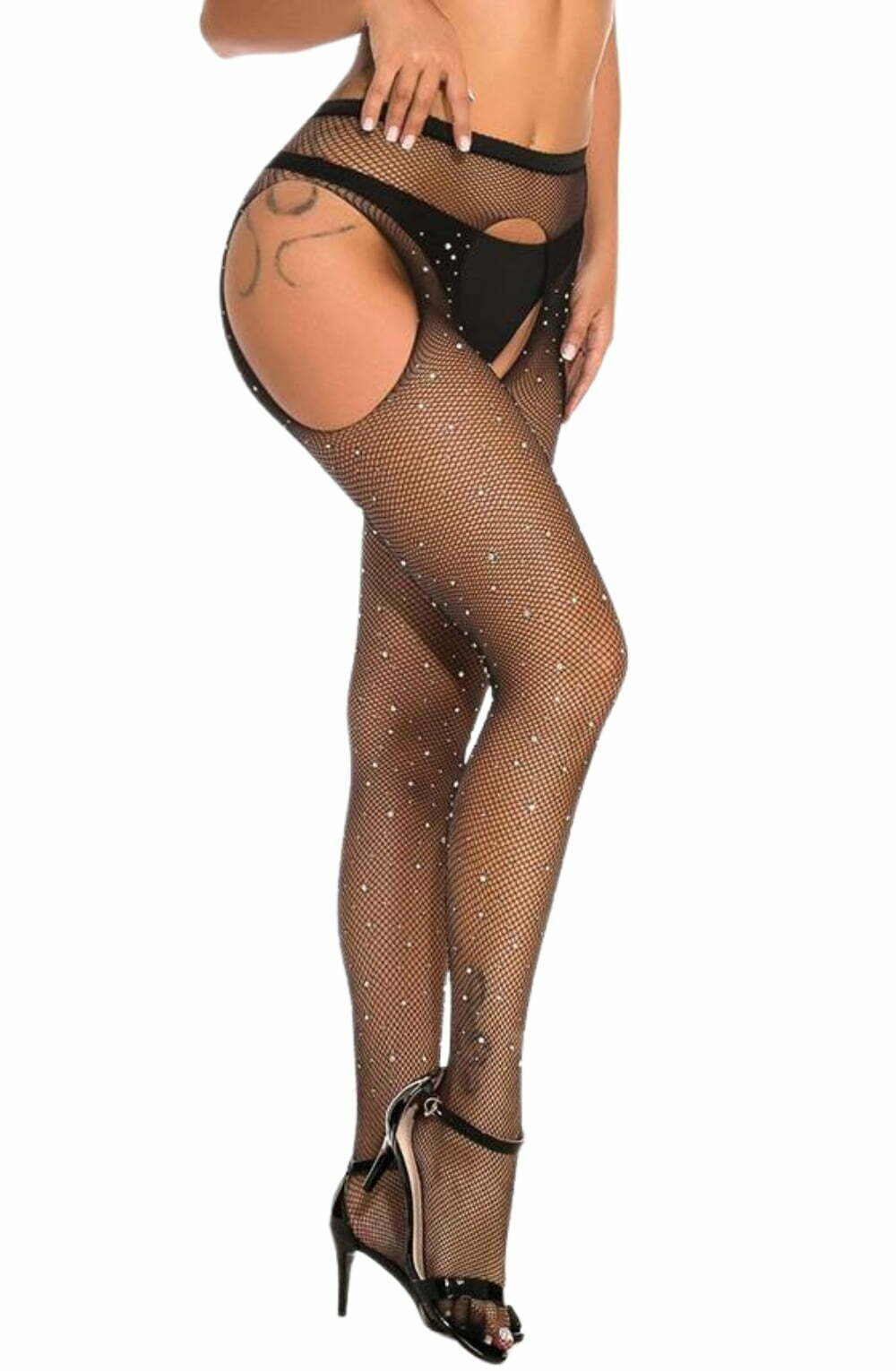 Sparkly Fishnet Black