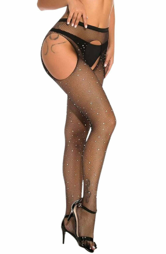 Sparkly Fishnet Black