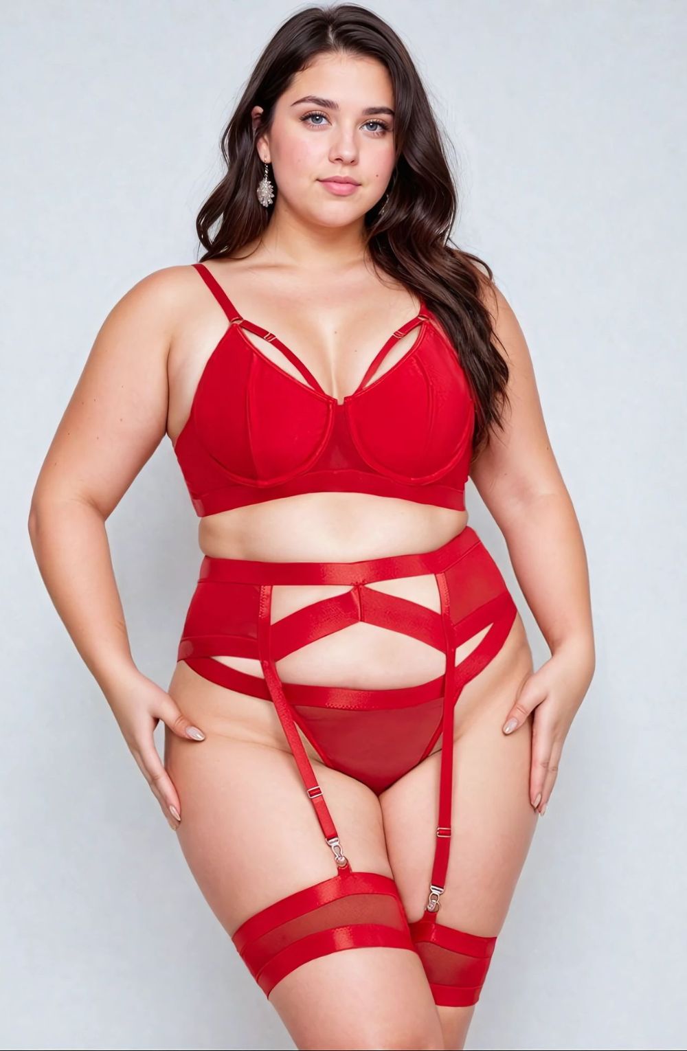 Bondage Garter Bra Set Up To 2XL