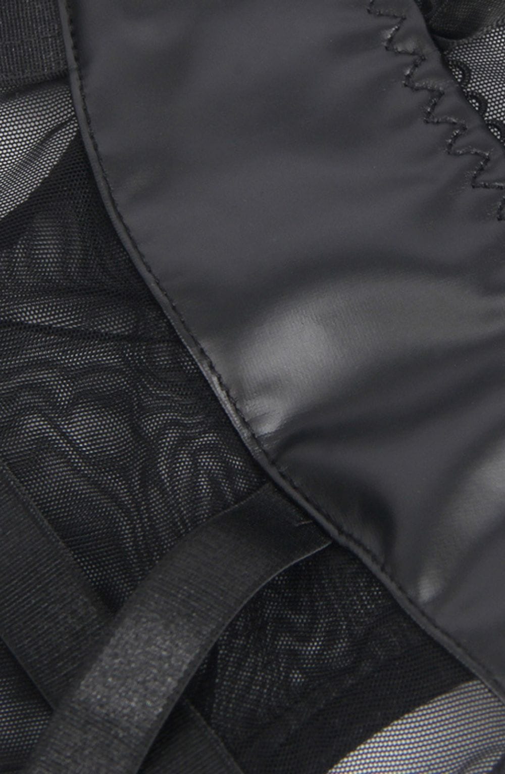 YesX YX890 Black Faux Leather Look & Mesh