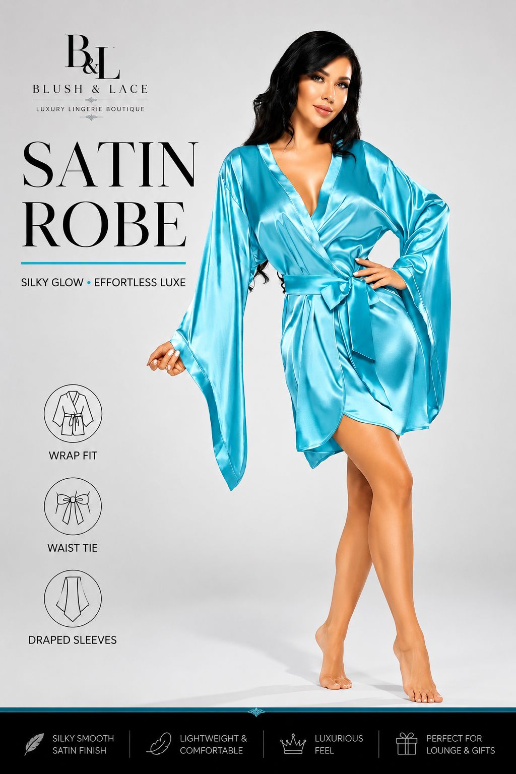 Beauty Night BN6666 Samira Peignoir Turquoise
